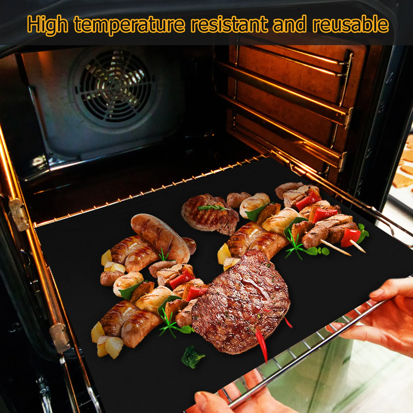 

9Pcs Heat Resistant Oven Liners Nonstick Baking Mats Grill Mats Set Oven Liners Cooking Mat Roaster Liner