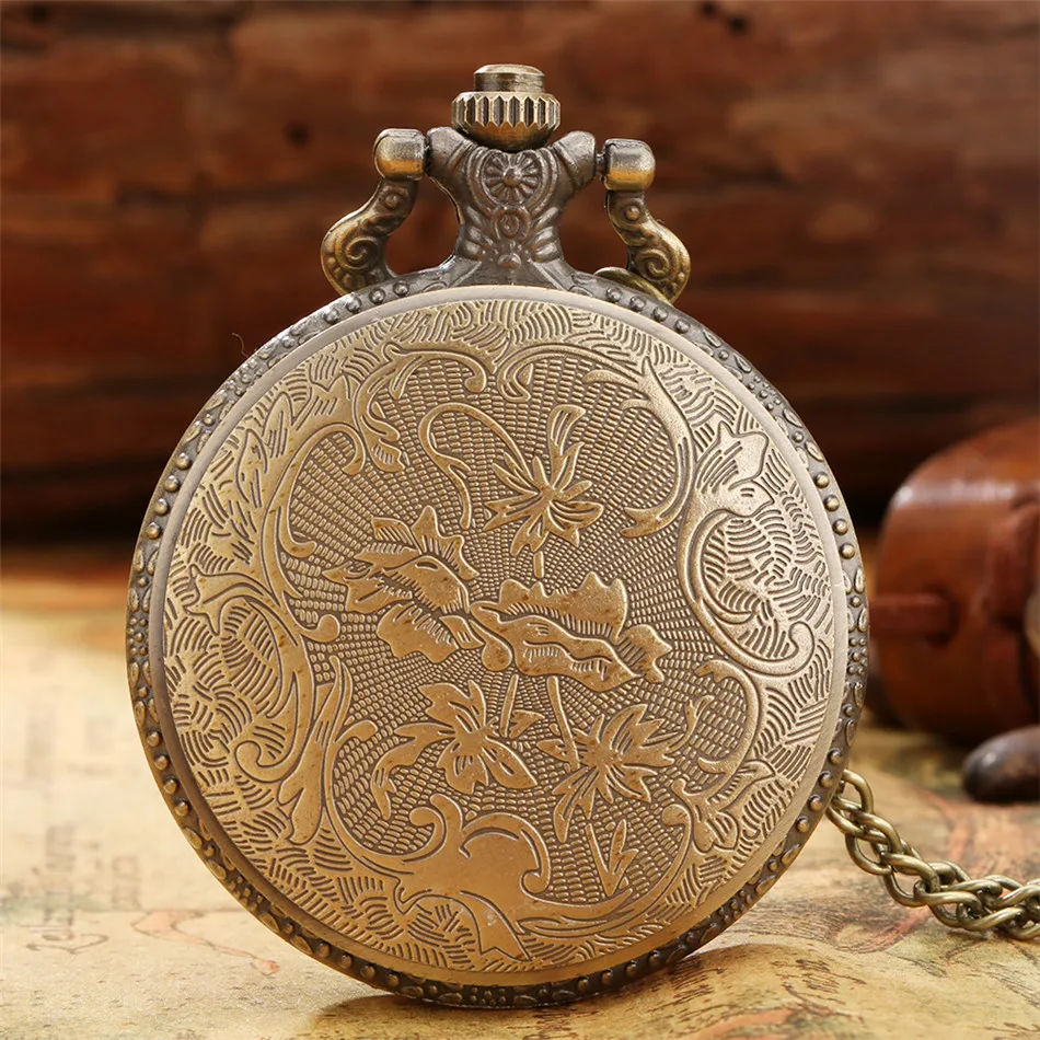 Vintage Owl Design Bronze Late Sleeping Man Necklace Quartz Pocket Watch Clock Chain Men Women Kids Student Clock Gift