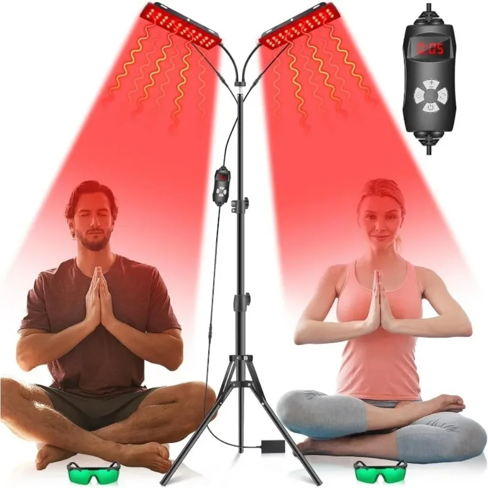 Lámpara de luz roja e infrarroja con soporte de altura ajustable, dispositivo de luz roja de 660nm y 850nm para belleza, salud, alivio de la fatiga corporal