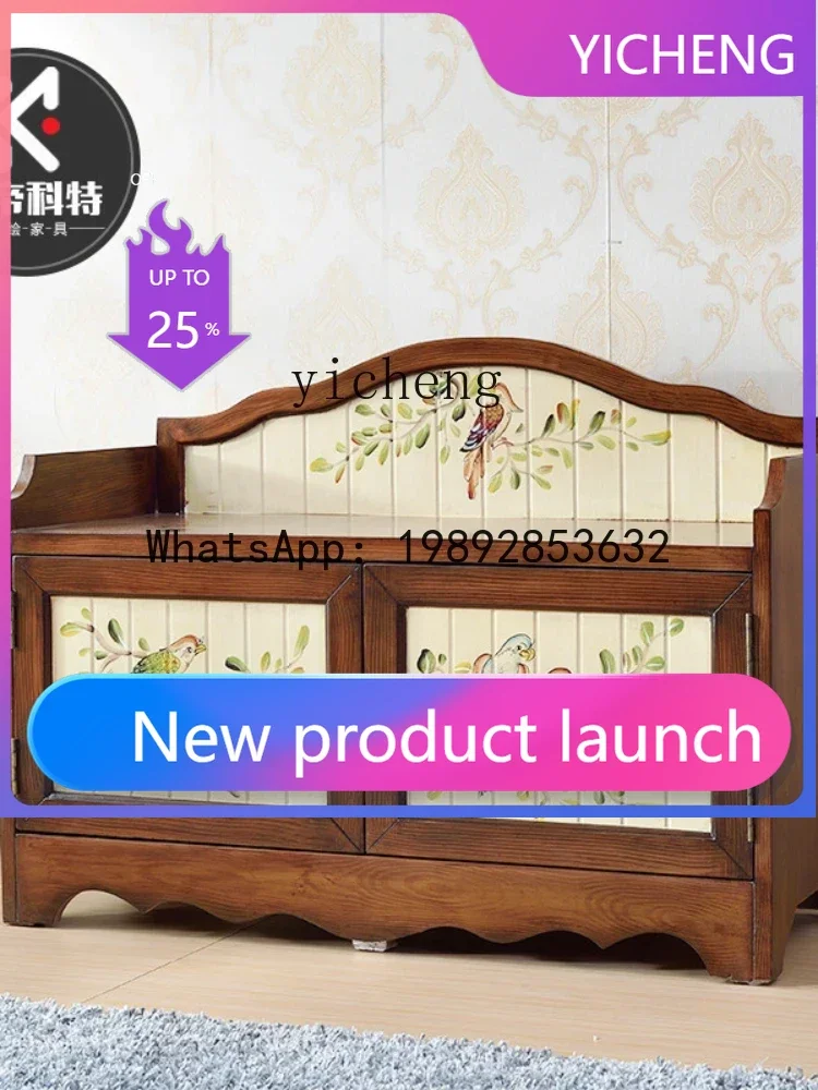 

LYY Multi-Functional Solid Wood Storage Cabinet Hallway Partition Hall Cabinet Simple Storage Shoe Cabinet