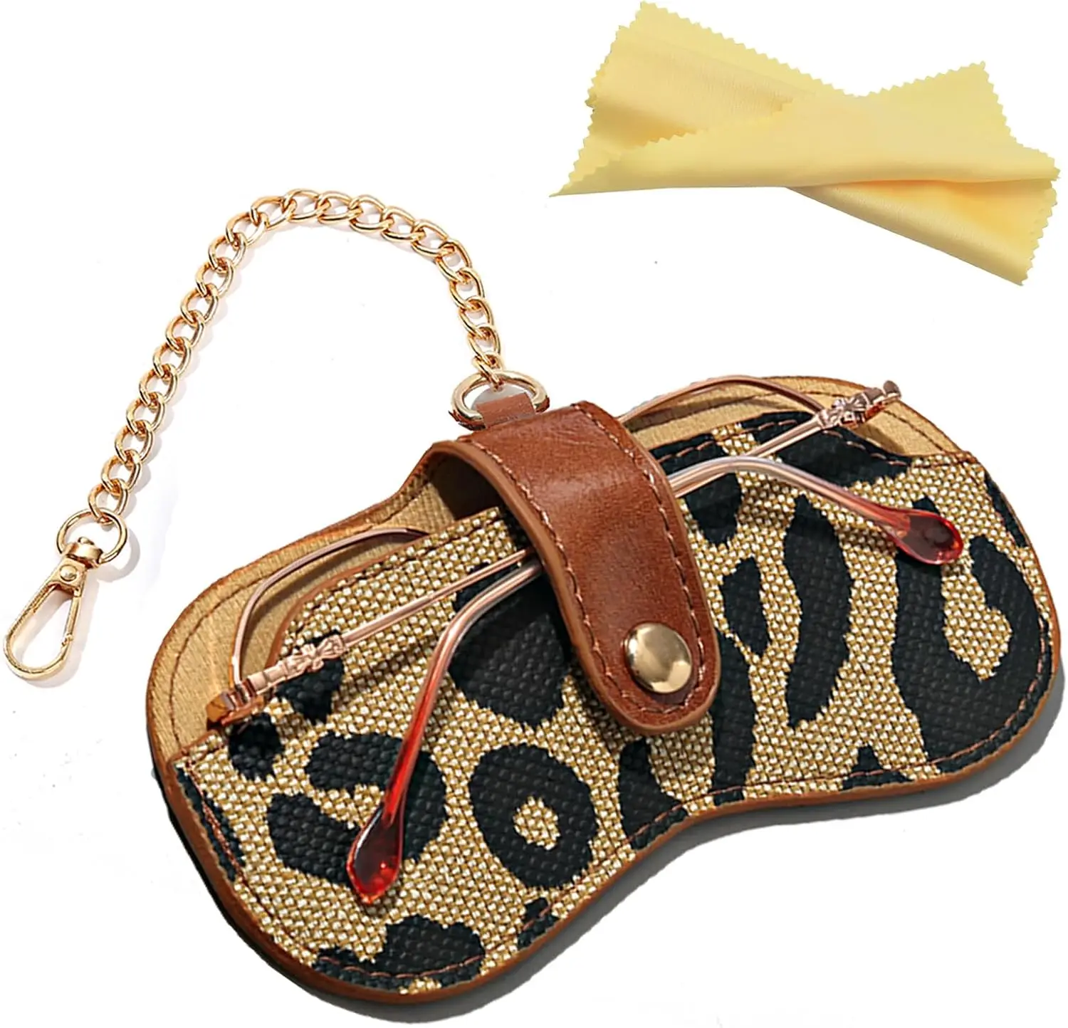 

Мягкий кожаный чехол для очков, ультратонкий футляр для очков с салфеткой для чистки для женщин и мужчин