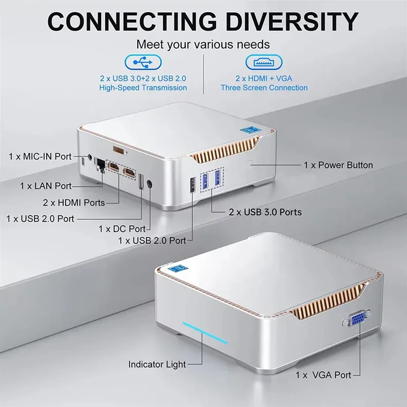 Mini computer aziendale GK3 Plus Mini PC 12th Intel Alder Lake N100 fino a 3,4 GHz Mini PC Win11 Pro Supporto 3 display