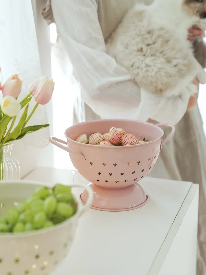 French Chic fruit basket living room home fruit bowl drain sink retro pastoral creative storage tray Nordic style
