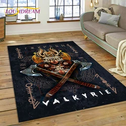 Viking Odin Valhalla Nordic Mythology Symbols Carpet Rug for Home Living Room Bedroom Sofa Doormat Decor,kids Non-slip Floor Mat