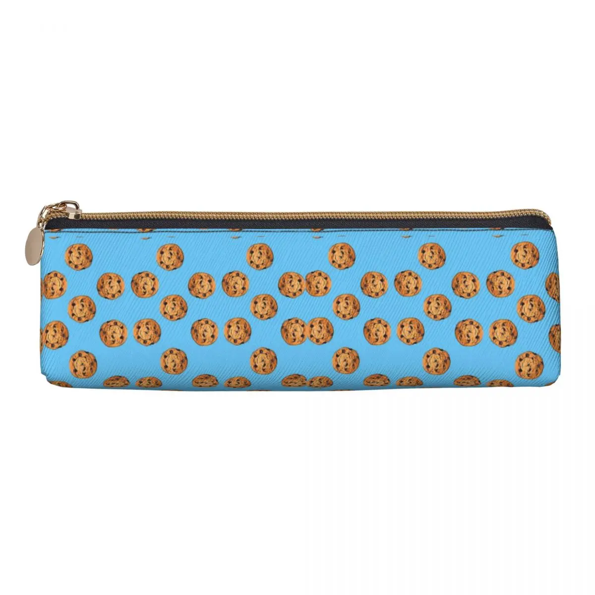 

Chip Cookies On Blue Pencil Cases Pencil Pouch Storage Stationery Supplies Big Capacity Pen Box Pencil Bag for Studen School