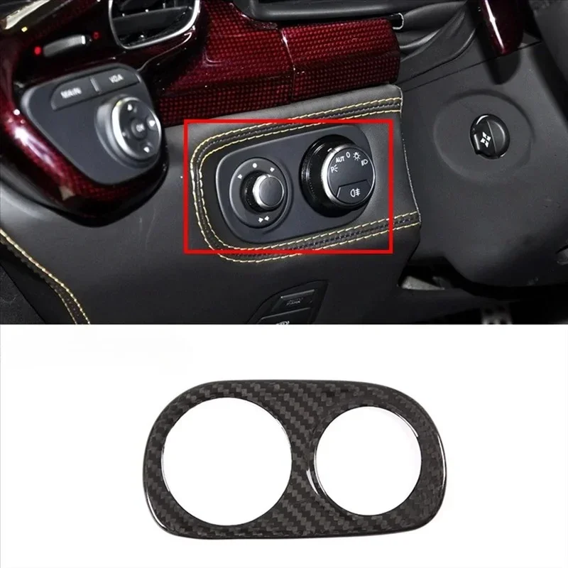 

For Ferrari 458 Real Dry Carbon Fiber Headlight Switch Buttons Cover Interior 2011-2016 modification Accessories Italia Spider