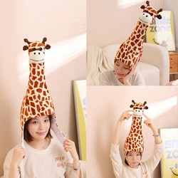 Cartoon Giraffe Hat for Family Gathering Kids Lovely Giraffe Hat Breathable Festival Party Hat Animal Headcover Headgear