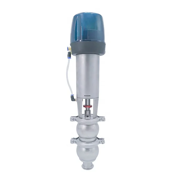 Stainless Steel SS304 Sanitary Hygienic 21Model LL Pneumatic Clamp Diverter Valve  with Control Head