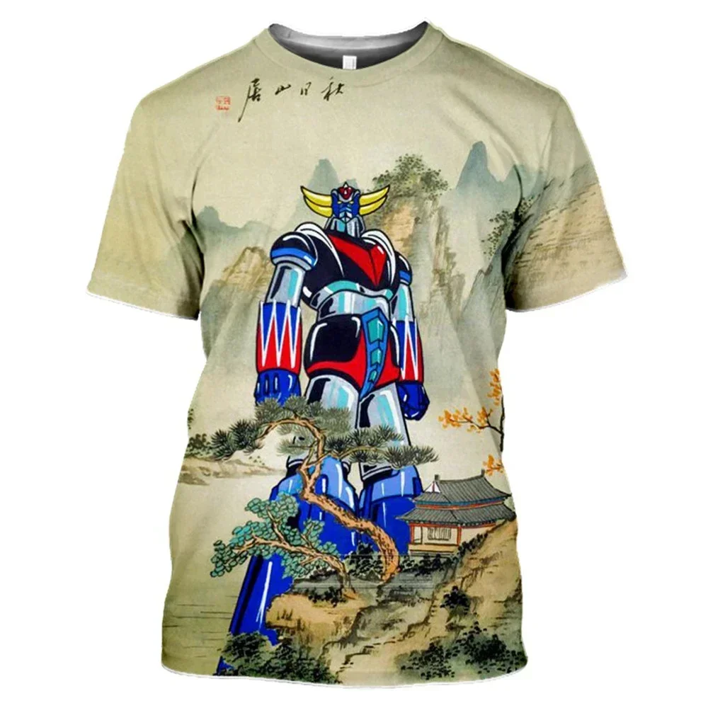 Men and Women 3D Animated Printed T-shirt for Grandizer Robot Harajuku Style Goldorak Y2K Streetwear Shirt