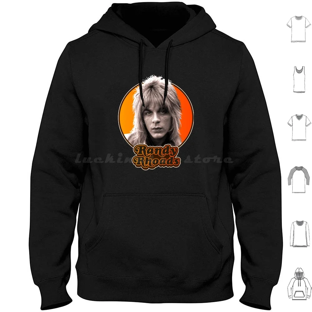 Retro Randy Rhoads Tribute Hoodies Long Sleeve Randy Rhoads Guitar Ozzy Rhoads Randy Trending Heavy Metal Metal Quiet