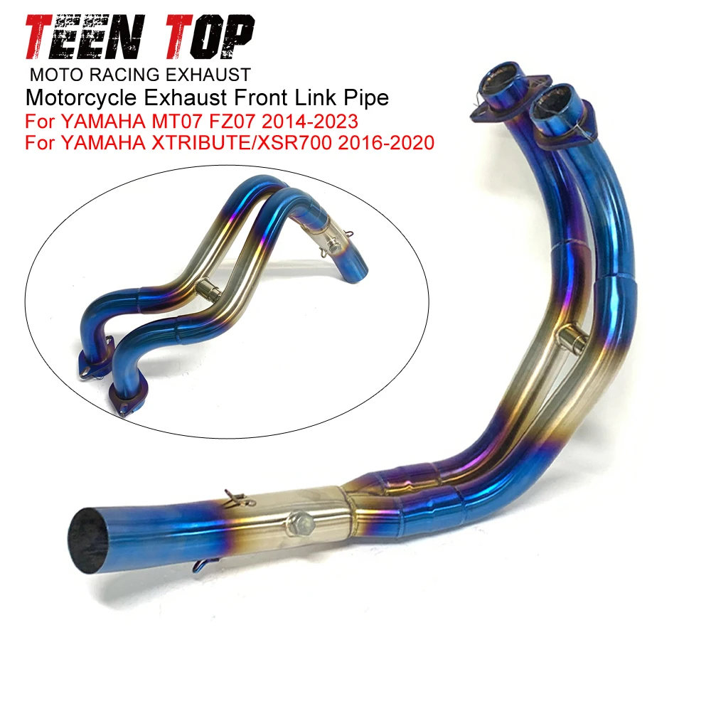

Front Link Pipe For YAMAHA MT07 FZ07 XSR700 Exhaust Elbow 51mm Motorcycle Escape Systems Connect Tube MT-07 2014-2023 Steel