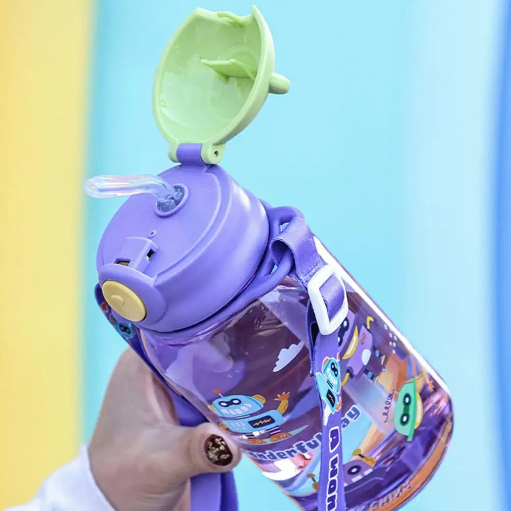 زجاجة ماء لطيفة للأطفال ، BPA ، مانعة للتسرب ، خارجية ، أكواب أطفال محمولة ، مدرسة ، قش