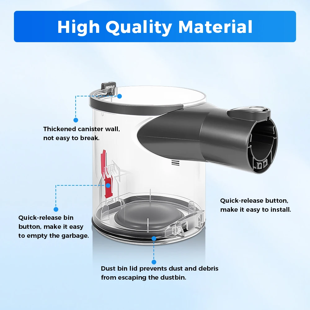 For Dyson V6 DC58 DC59 DC62 DC74 Vacuum Cleaner Dust Cup with A Interface Dust Bin Lid HEPA Filter Motor Rear Cover Accessories