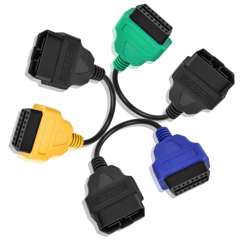 Newest 6/4/3Pcs/Lot OBD2 Connector Diagnostic Adapter Cable for FIAT ECU Scan & Multiecuscan Adaptor for Fiat 6 colors Cables