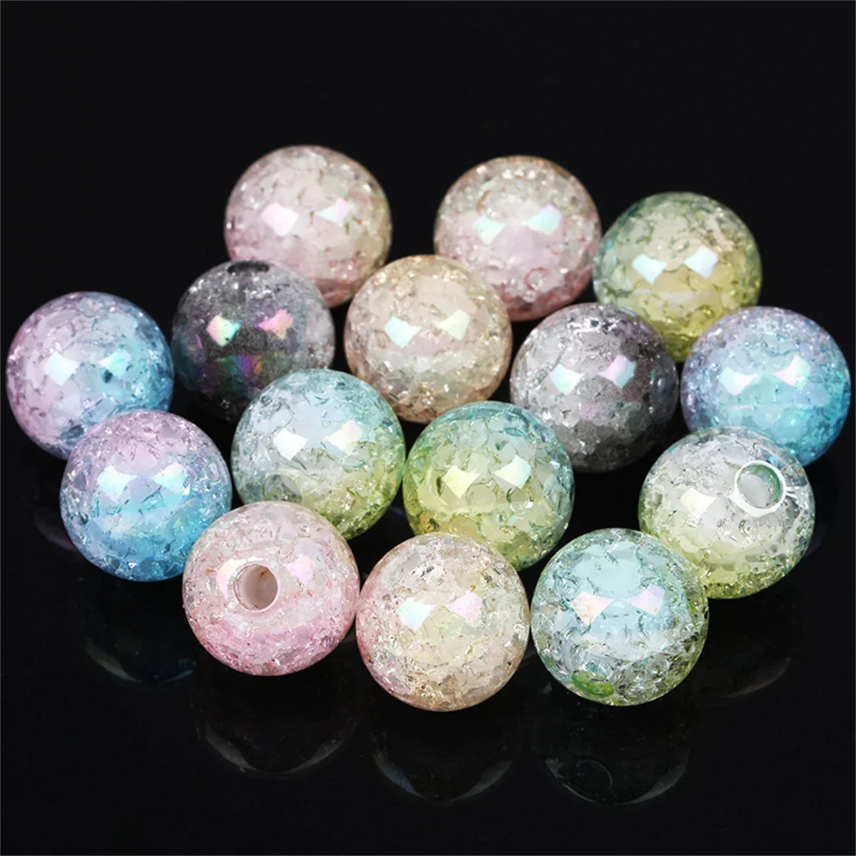 CH44 5Pcs 16mm Acrylic Through Hole Beads DIY Pen Mobile Phone Chain Clothing Jewelry Beads Accessories Girls
