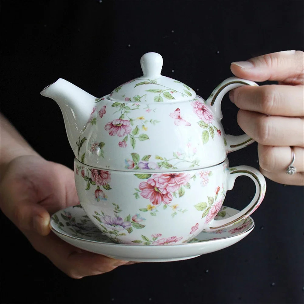 European-Style Ceramic Teapot Mother-and-child Pot 1 Pot 1 Cup Stacked Pot Gift Box Gift Giving Kitchen Accessories Teapot