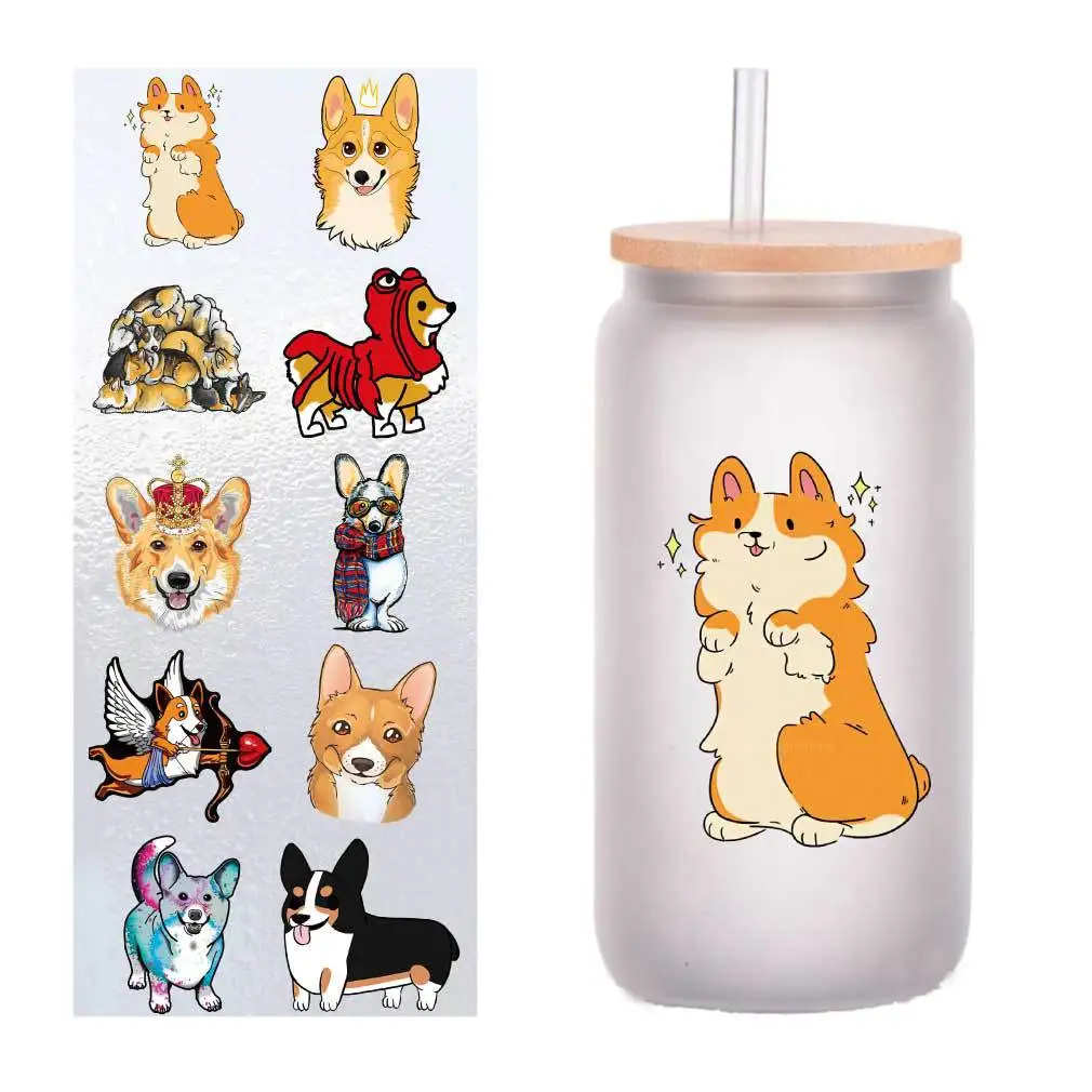

10 four-inch cartoon animals Ke Jiquan UV transfer stickers Crystal label glass stickers customized.