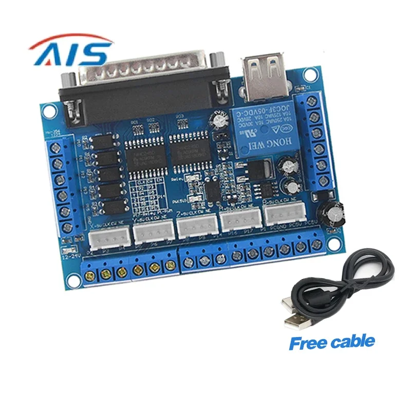 Mach3 Engraving machine 5-axis stepper motor driver interface board control board with optocoupler isolation with USB cable