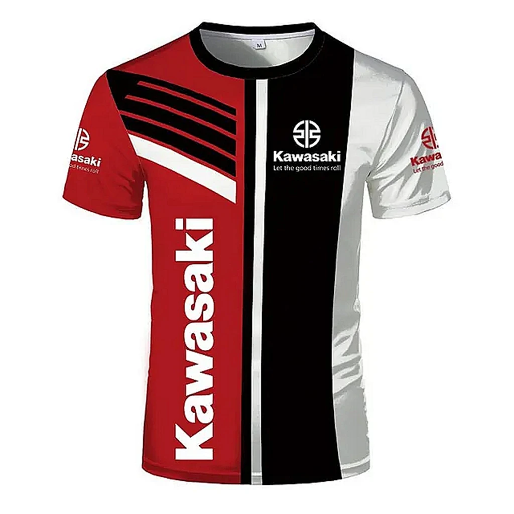 

Мужская футболка Kawasaki Motorcycle Racing с 3D принтом, быстросохнущая одежда, свободная спортивная одежда, повседневная одежда большого размера с коротким рукавом для мужчин