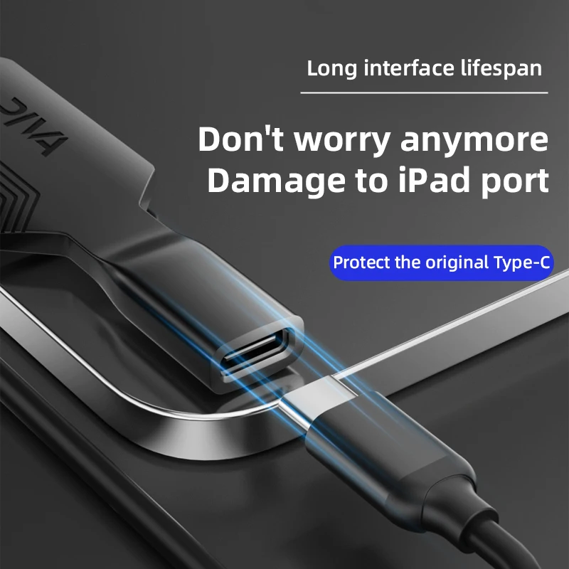 Adapter Piva Short-Style Type-C Max PD60W do szybkiego ładowania Type C 10Gbps z osłoną portu FPC dla tabletu iPad — zdjęcie produktu 3