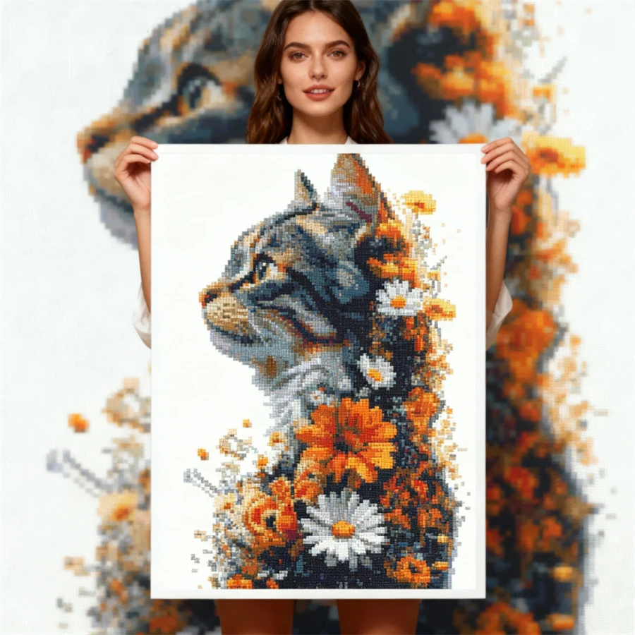 

2026 New style Cat Printed Canvas Cross Stitch Embroidery Full Kit Handicraft Sewing Handiwork Hobby Needle Jewelry Home Decor