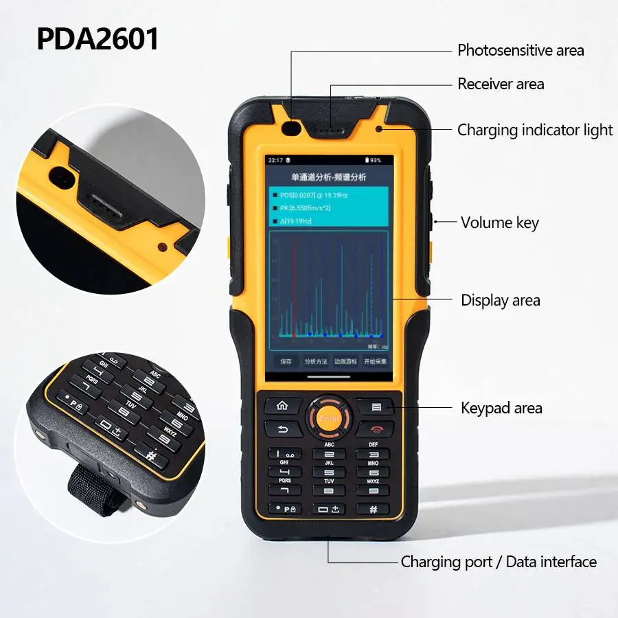 Portable Industrial OEM Vibration Analyzer with Real-time Spectrum for Bearing Fault Diagnosis and Predictive Maintenance