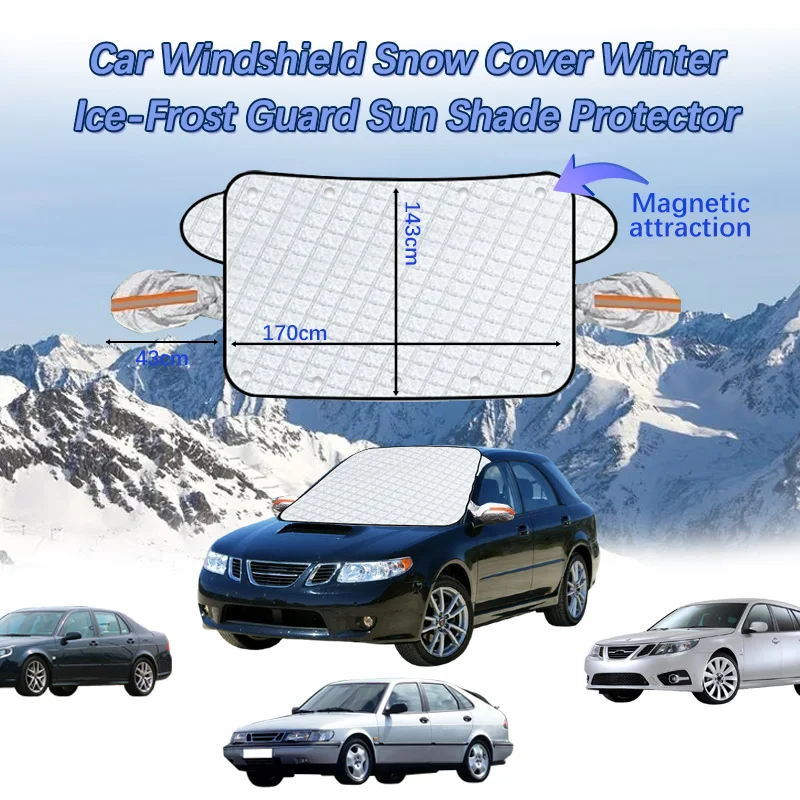 

Car Waterproof Cover Covers Awning Anti-Snow Windshield Proof Protective Cotton Sunshade Anti Ice Frost For SAAB 9-5 9-3 900 96