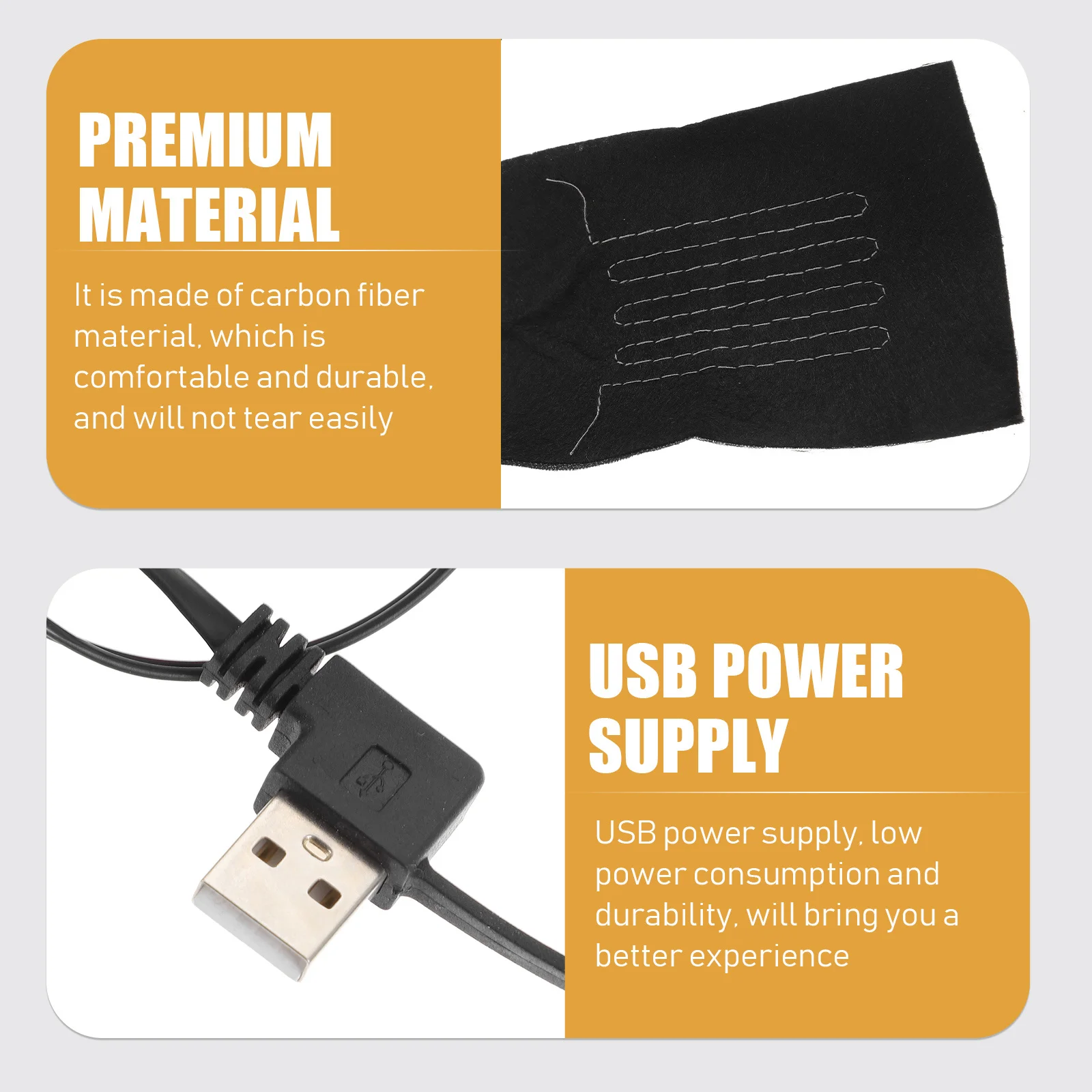 

1 Set Carbon Fiber Heated Clothing Pad Adjustable Temperature Usb Electric Heating Mat For Garments Clothes Heater Pads Vest