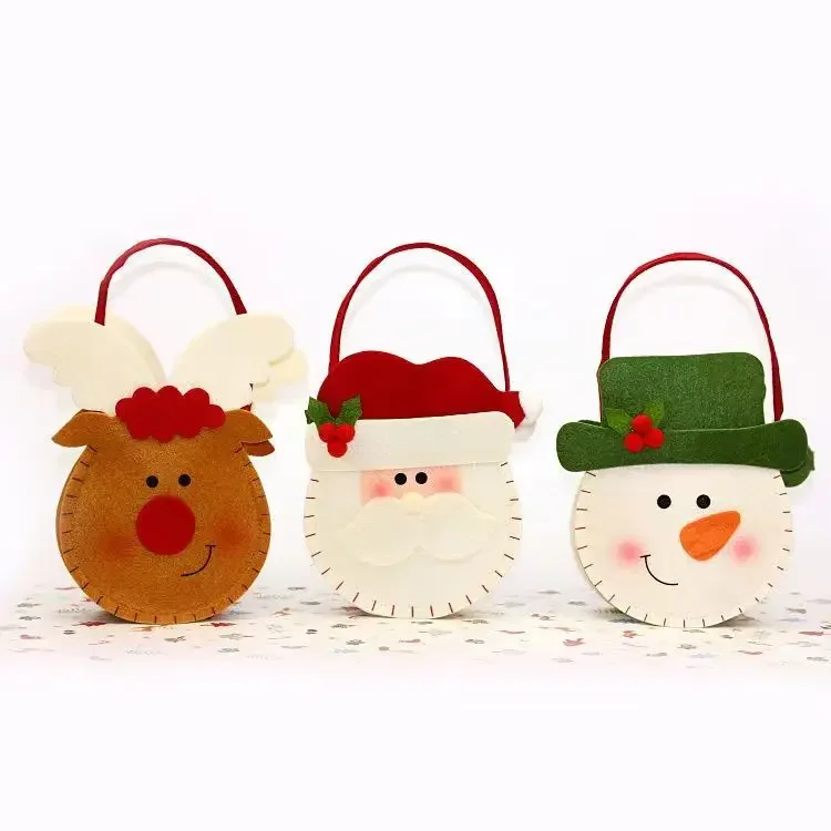 5pcs Creative Non Woven Christmas Candy Bag Gift Bag Old Man Bag Christmas Decoration Kindergarten Children Gift Bag