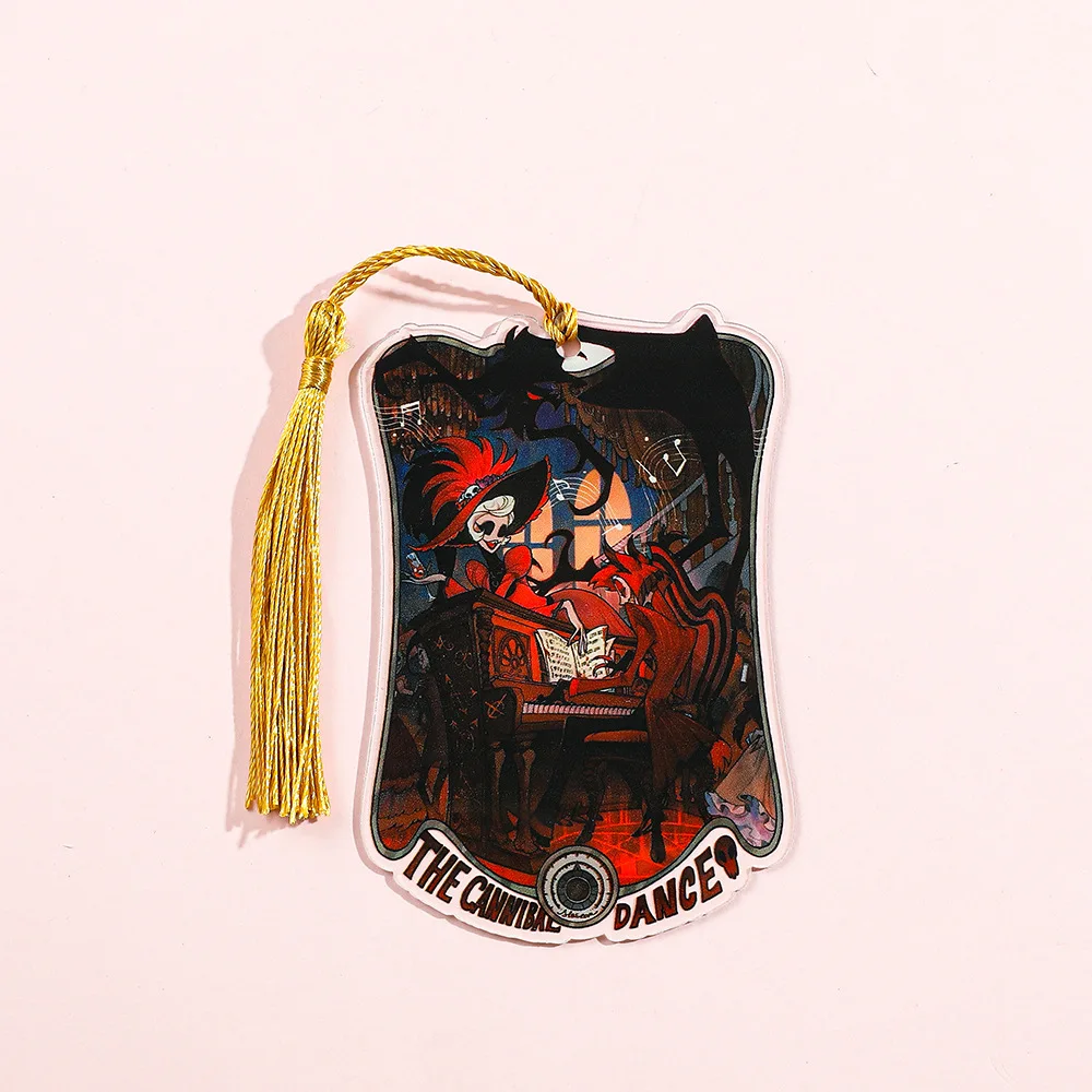 

Самодельный акрил для отеля Hazbin Helluva Boss, акриловая милая мультяшная закладка с кисточкой в стиле аниме, креативный аксессуар для чтения, закладка