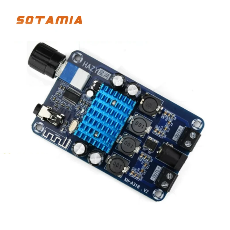 

Плата Bluetooth-усилителя SOTAMIA TPA3116D2, цифровой аудиоусилитель мощности, двухканальный мини-усилитель для домашнего аудио, 50Wx2