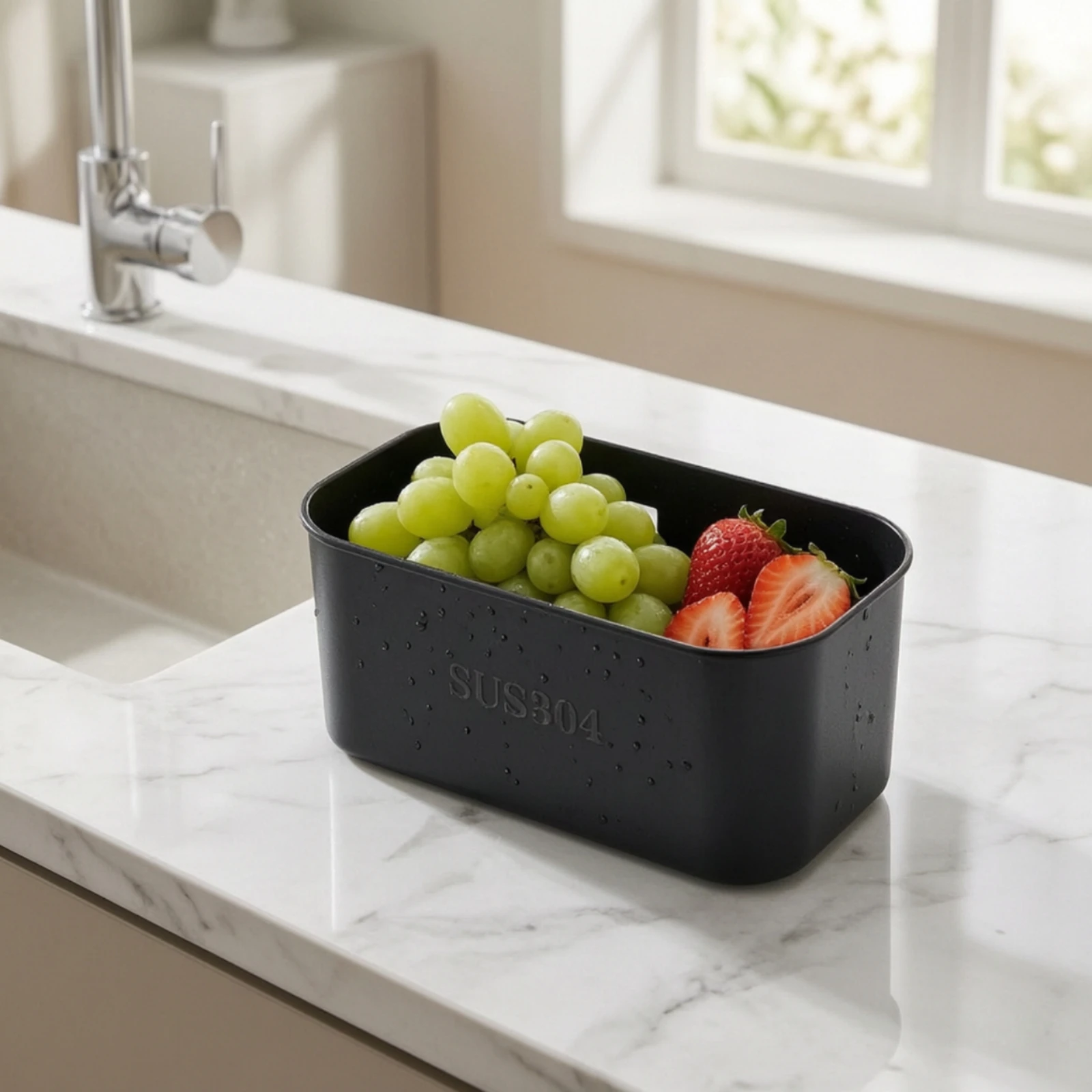 Drainer Basket with Mounting Cutouts Stainless Steel Sink Drainer Basket Kitchen Sink Colander Perforated Compact