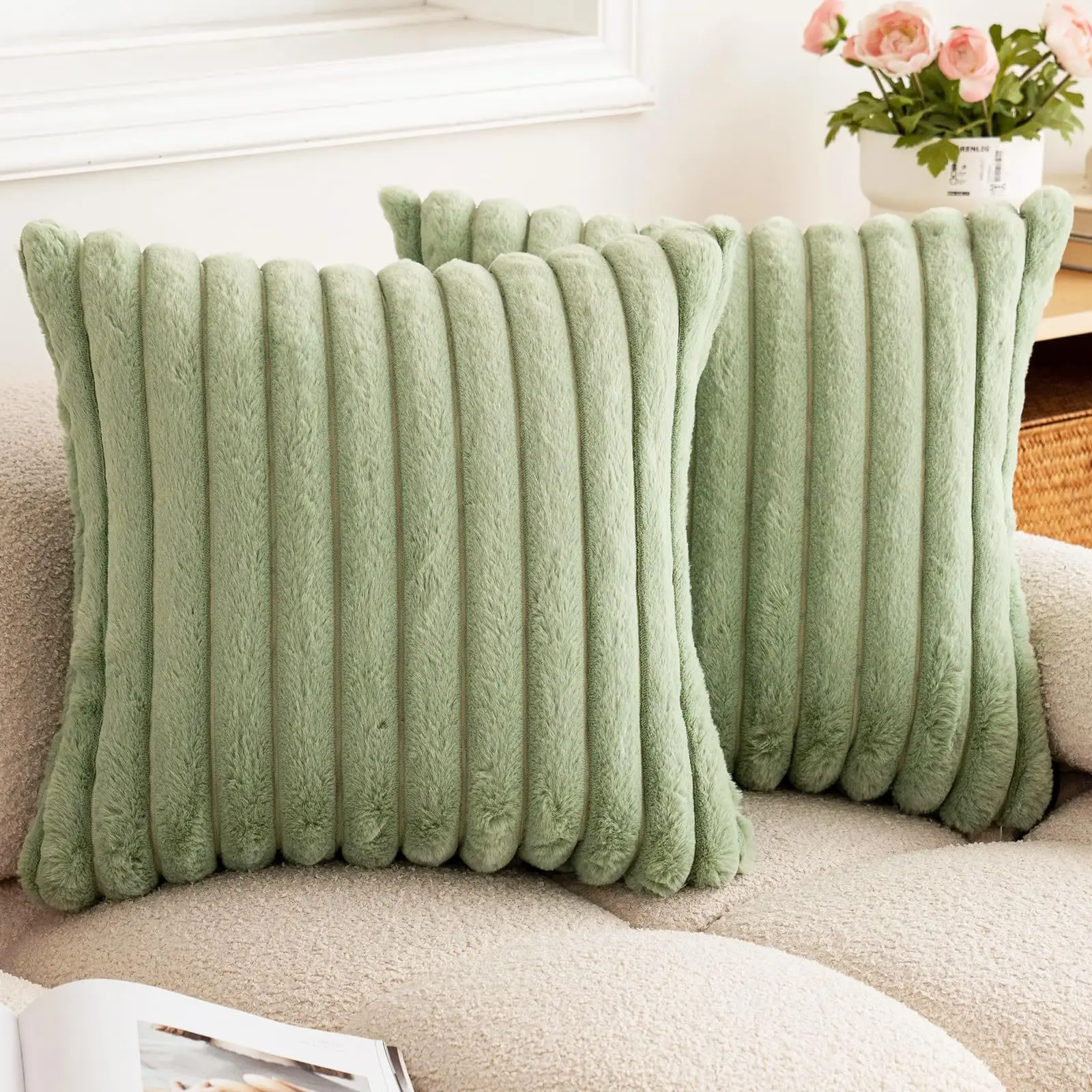 Faux Rabbit Fur Cushion Covers 12