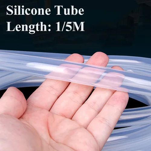 Manguera de goma de silicona transparente de grado alimenticio, 1/5 metros, 2, 3, 4, 5, 6, 8, 10, 12, 14mm, tubo de silicona Flexible no tóxico para bomba de acuario
