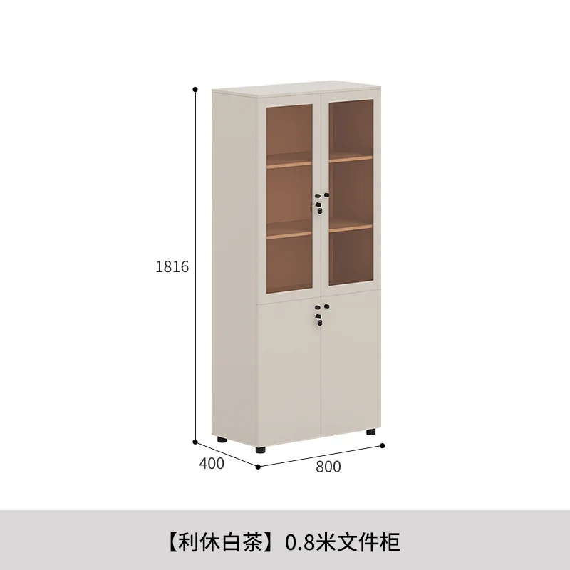 Wooden filing cabinet information cabinet staff storage with lock office bookcase locker