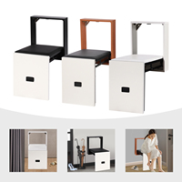 Wall-Mounted Shoe Rack Bench with Foldable Seat, Easy Installation, 330.69 lbs Load Capacity for Small Spaces