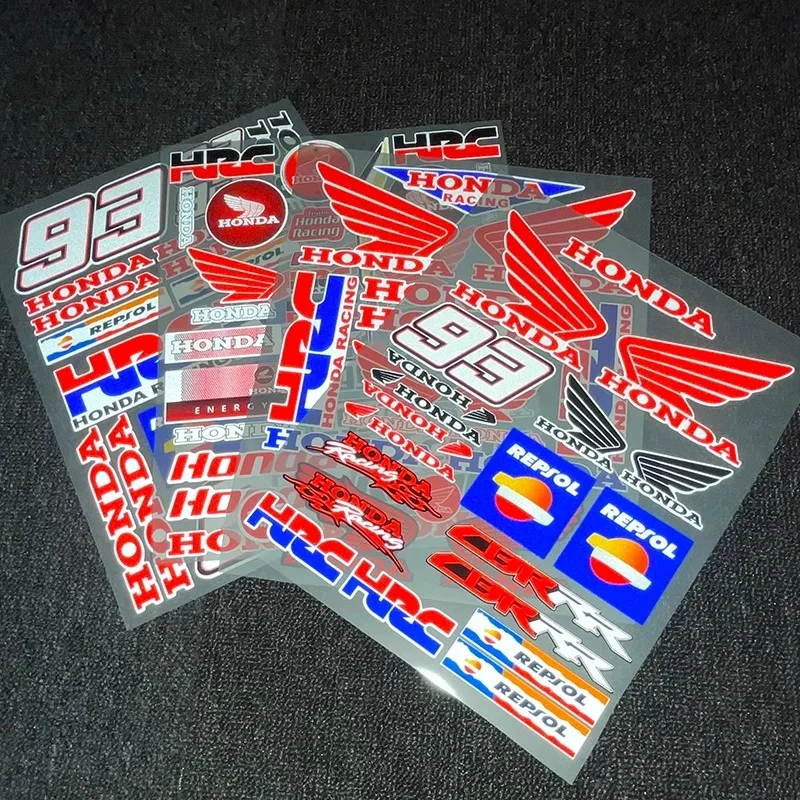 

Honda Sticker Motorcycle Reflective HRC Sticker CBR Body and Shock Absorber Helmet Waterproof Logo Motorcycle Accessories Pcx125