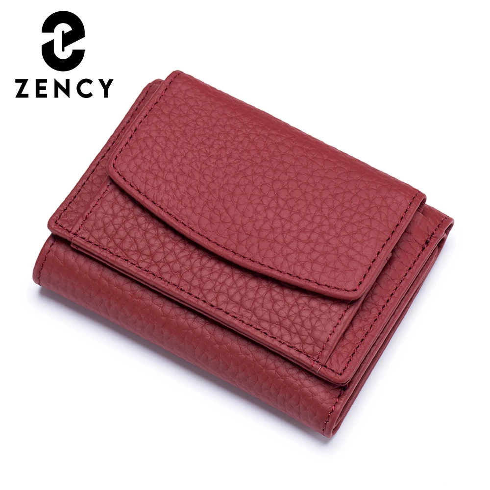 Zency Genuine Leather Wallet Case For Women Fashion Mini Coin Purse Money Bag Girl Card Holder Multifunction Rfid Anti Scanning