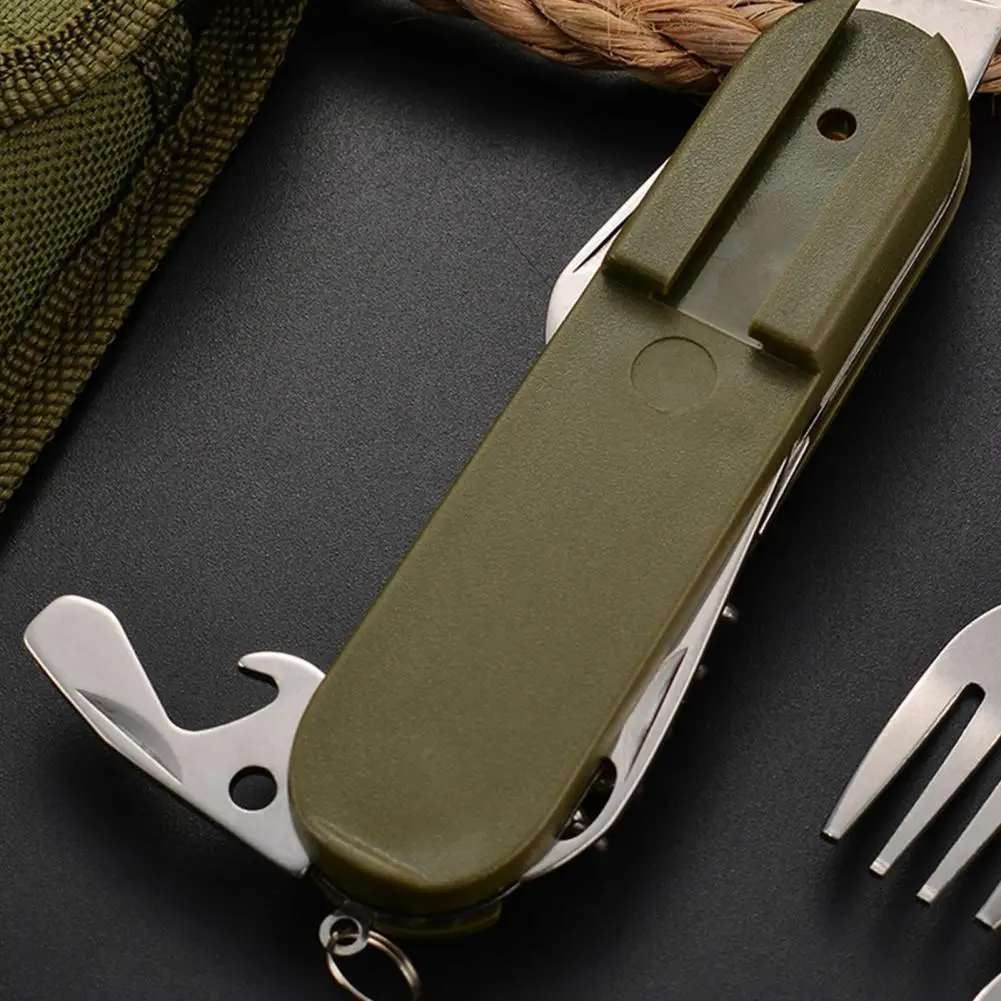 

Outdoor Tableware 1 Set Useful Foldable Stainless Steel Outdoor Tableware Portable Knife Spoon Cutlery Tent Equipment