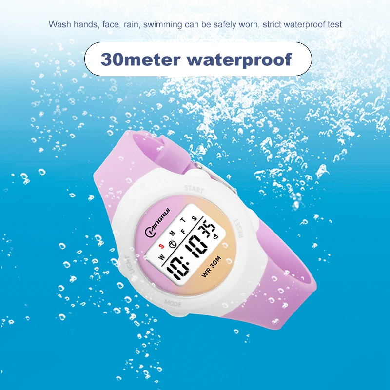 New Boys Girls Watch 30M Waterproof Digital Chidlren Watch Purple LCD Electronic Kids Sport Watches Alarm Clocks Gifts