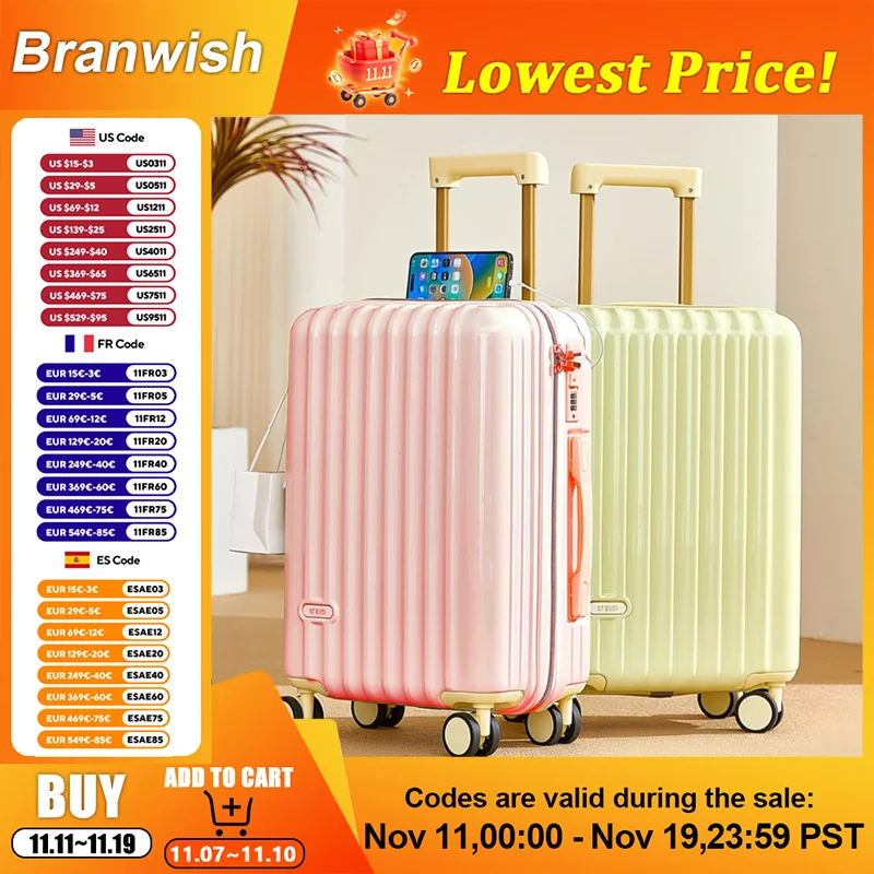 

20/24 Inch INS Style Luggage with Double Layer Explosion Proof Zipper TPU Quiet Wheels Pressure Resistant Design Travel Suitcase