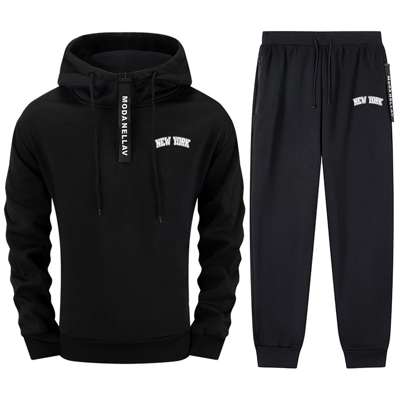 

Mens Casual Essential Tracksuit Set Zipper Hoodie with Joggers Daily Urban Sportswear Comfort Outfit Autumn Winter Training Suit
