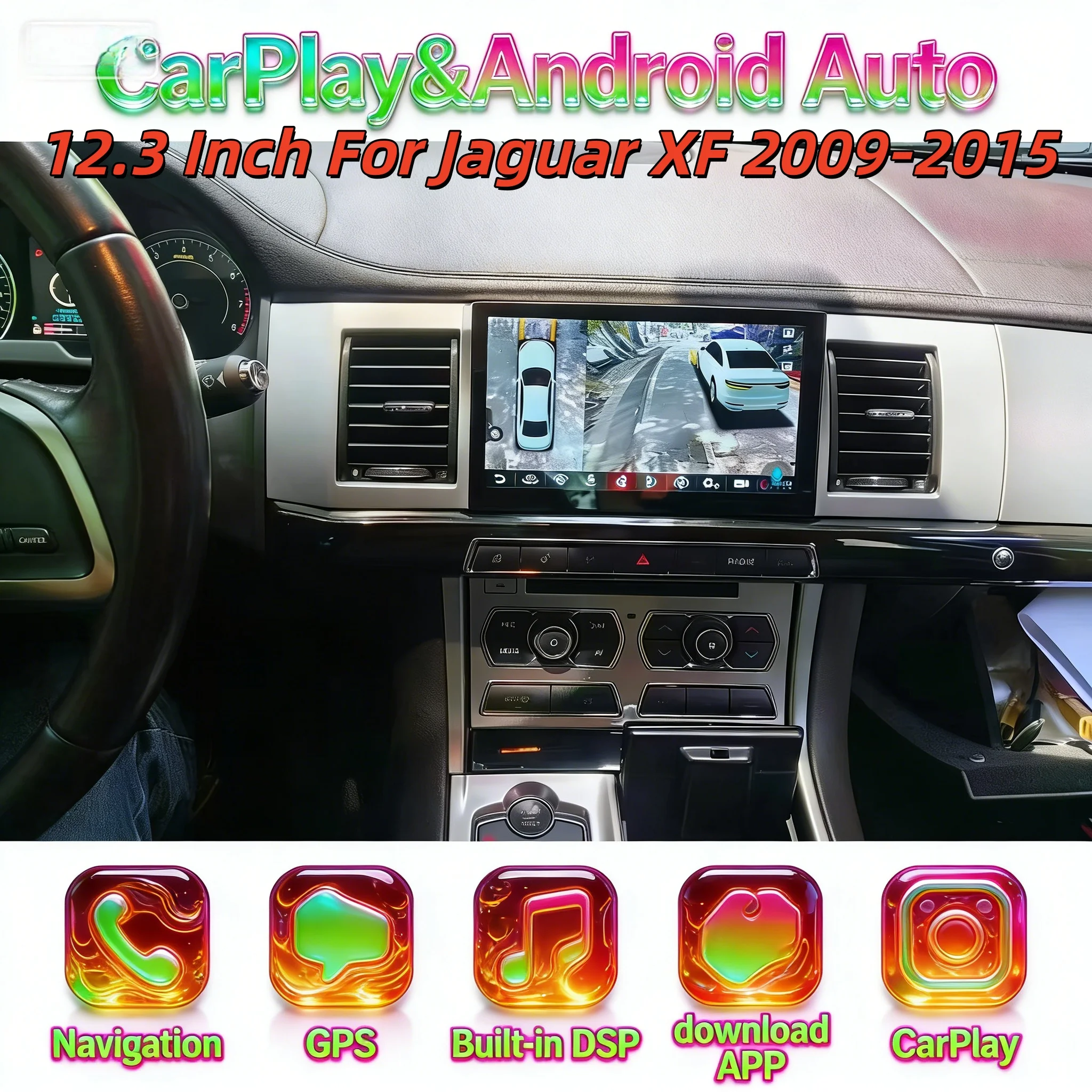 Multimedia Wireless CarPlay Stereo For Jaguar XF 2009-2015 Android Auto Navigation GPS DSP car radio Bluetooth 5.0 4G  WIFI
