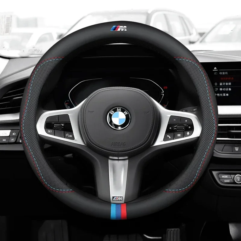 

For BMW M Car Steering Wheel Cover G20 F11 E87 F30 F10 x3 G01 x5 F40 F16 M3 X1 X7 1 3 5 7 Series Leather Anti-slip Accessories