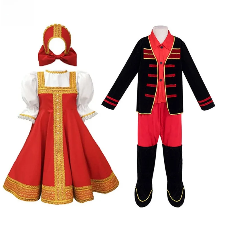 

Halloween Traditional Ethnic Dance Costume for Boys And Girls Kindergarten Graduation Stage Performance Costume Polyester