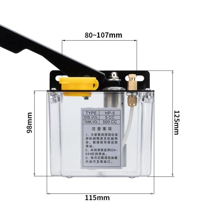 Manual Lubrication Oil Pump TZ-5 CNC Hand Pump Kit 4mm Oil Outlet Lubricator for CNC Engraving Router Machine Accessories