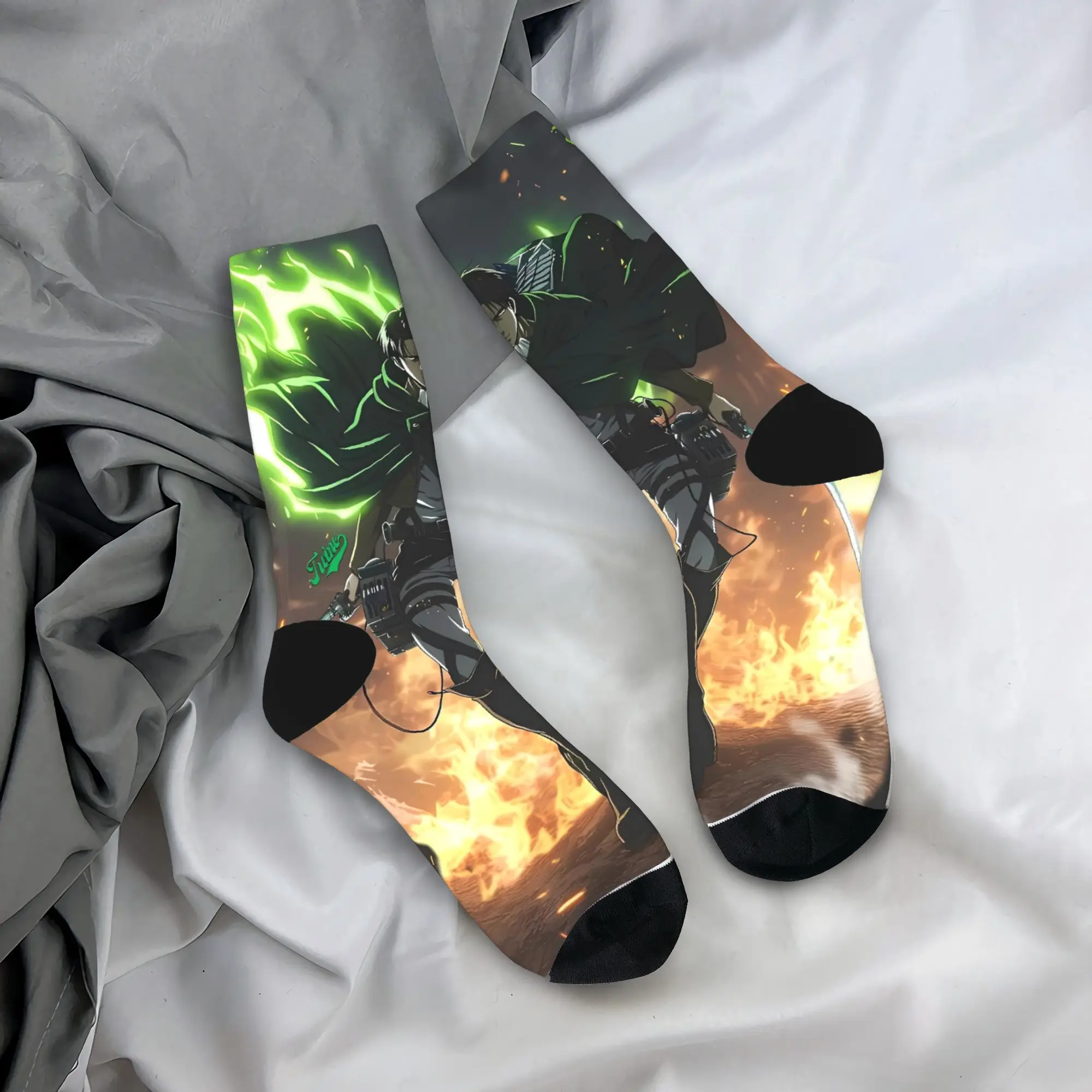 

Adults Men Socks Attacks on Anime Titans Stockings Autumn Korean Medium Soft Socks Custom Running Sports Anti Bacterial Socks