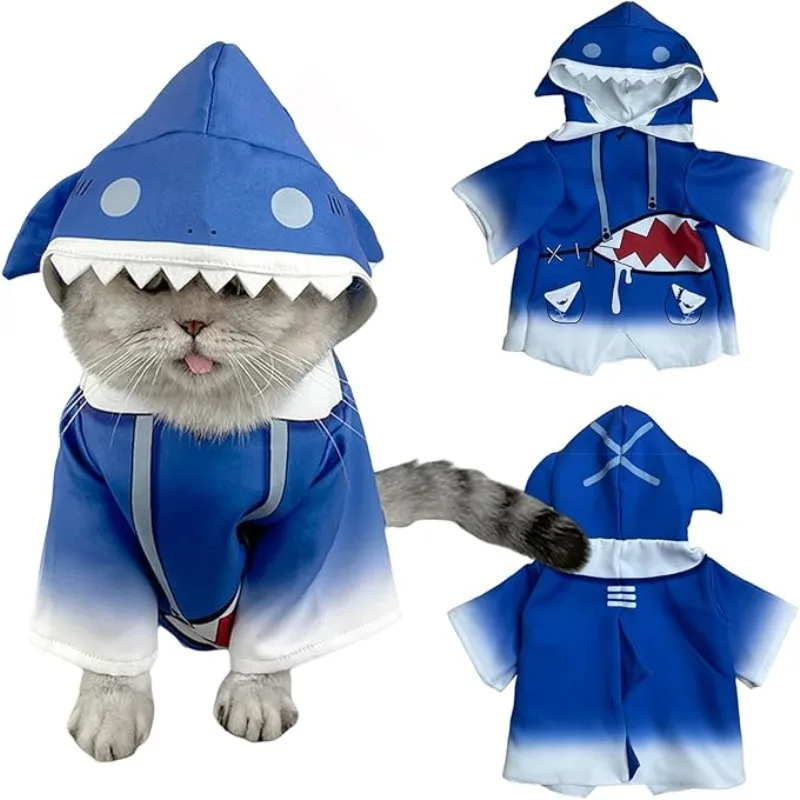 

Gawr Gura Pet Clothes Wizard Shark Cat Dog Cosplay Clothes Pet Anime Cosplay Coat Pet Clothes Supplies Commemorative Clothing