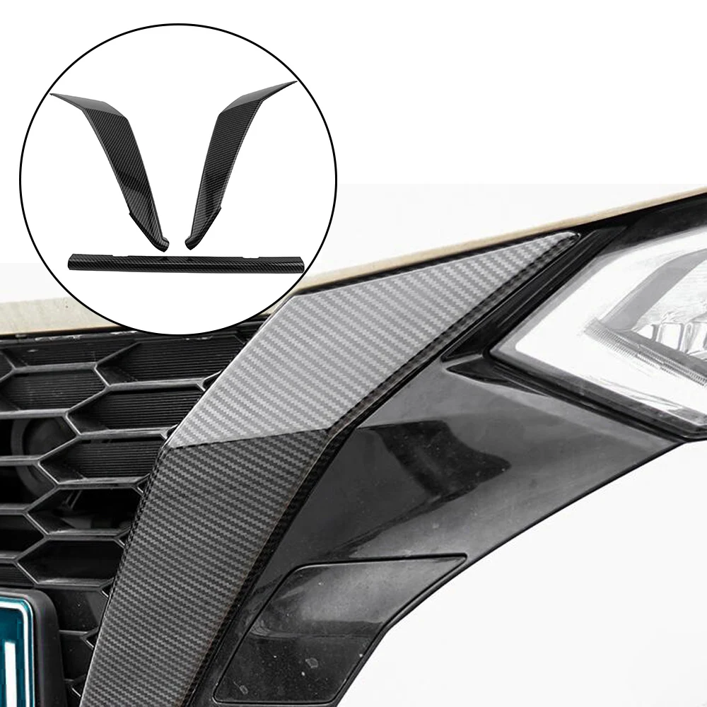 

For Nissan Sentra Bluebird Sylphy Almera 2020 2021 Carbon Fiber Front Grille Grills Cover Trim Head Grills Strip