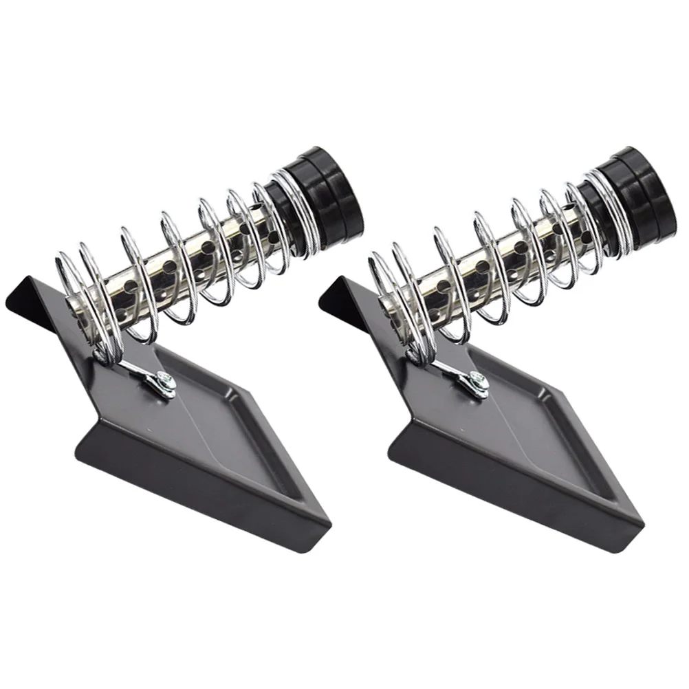 

2 Pcs Soldering Iron St Rectangle Base Spring Support Heavy Duty Holder Electric Metal Station Double Tubes Stable Fixed Work